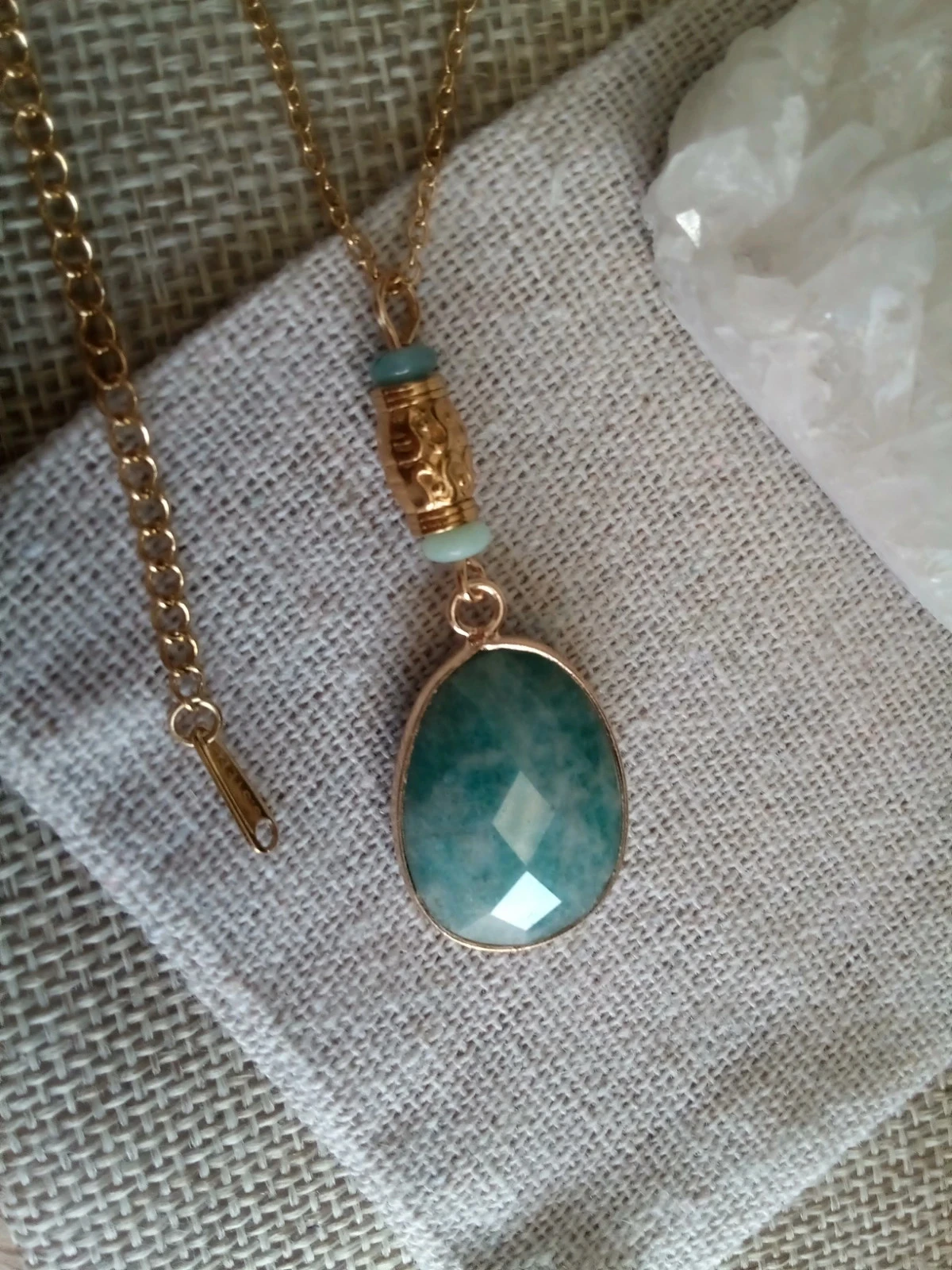 Necklace natural amazonite stones – photo 2